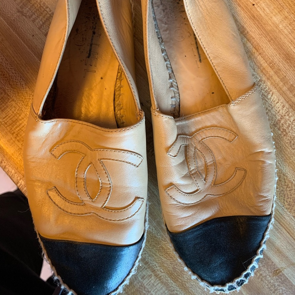 OG authentic Chanel single sole espadrilles